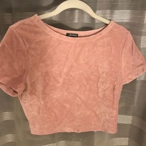 Pink Corduroy Crop Top